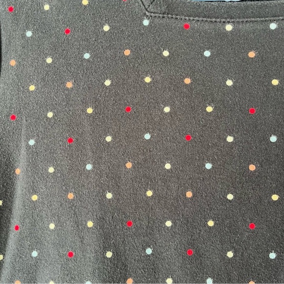 Croft & Barrow women’s short sleeve casual polka dot black square neck tee shirt - Picture 5 of 10